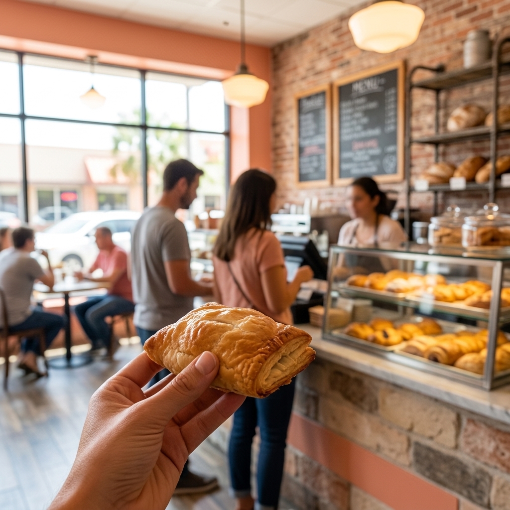 Affordable digital marketing — inside of a busy bakery with staff and customers — by BUDGET DIGITAL SOLUTIONS